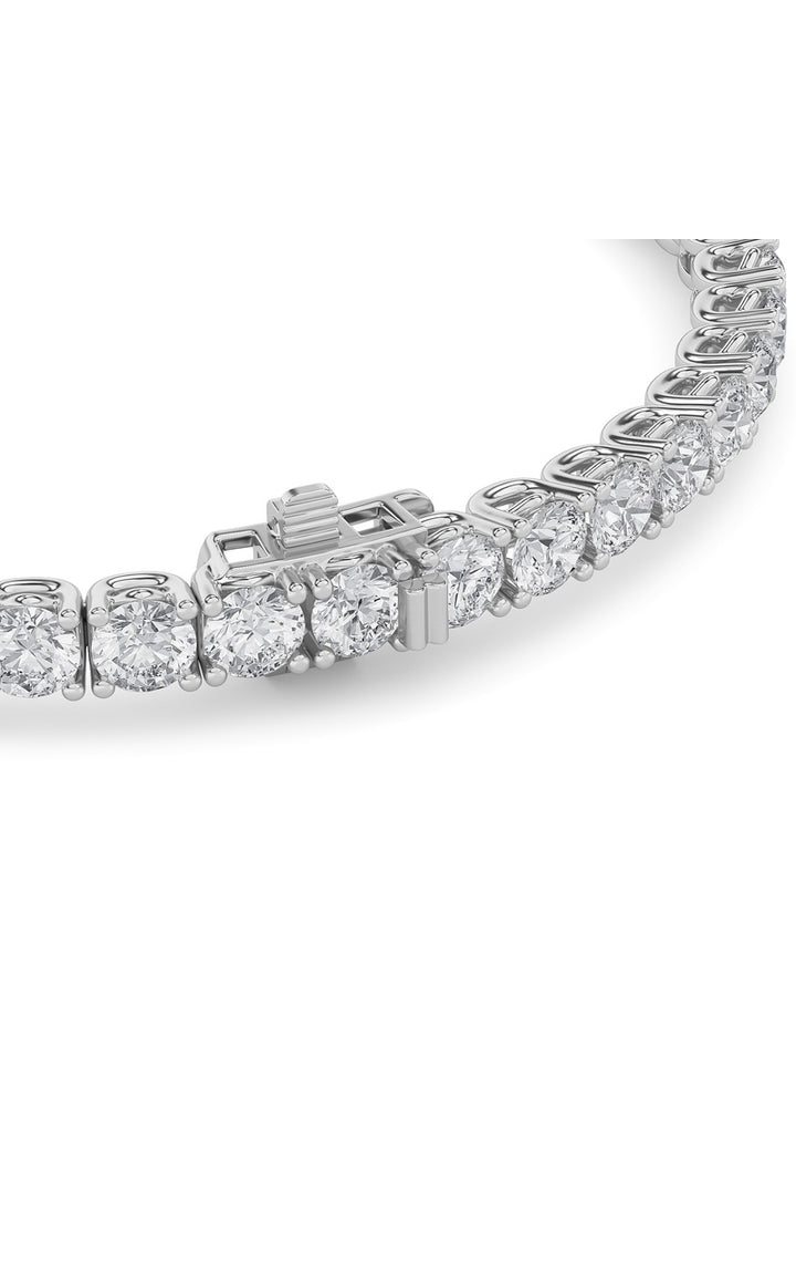 10CTW Round Shaped Lab Grown Diamond (F/VS) Tennis Bracelet in 14K Gold
