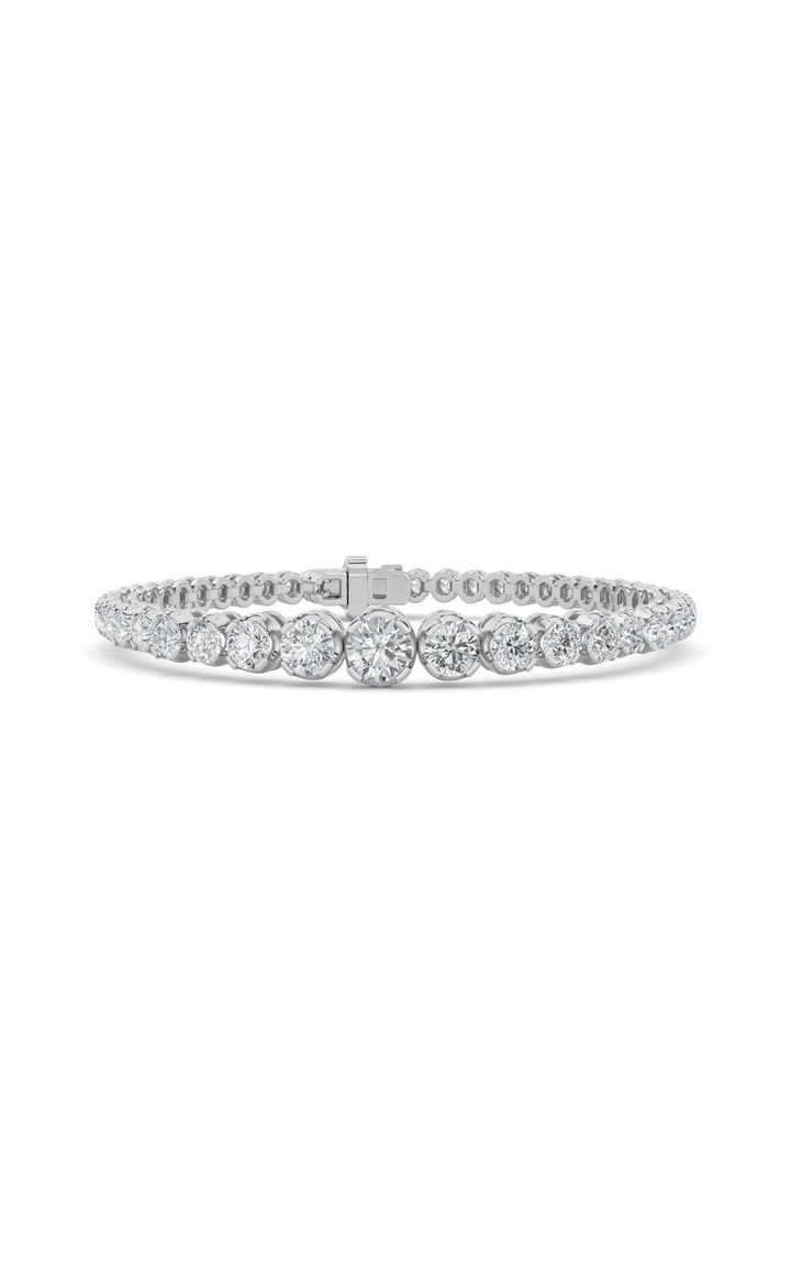 5Cttw Round Shaped Lab Grown Diamond (F/VS) Graduating Tennis Bracelet in 14K Gold