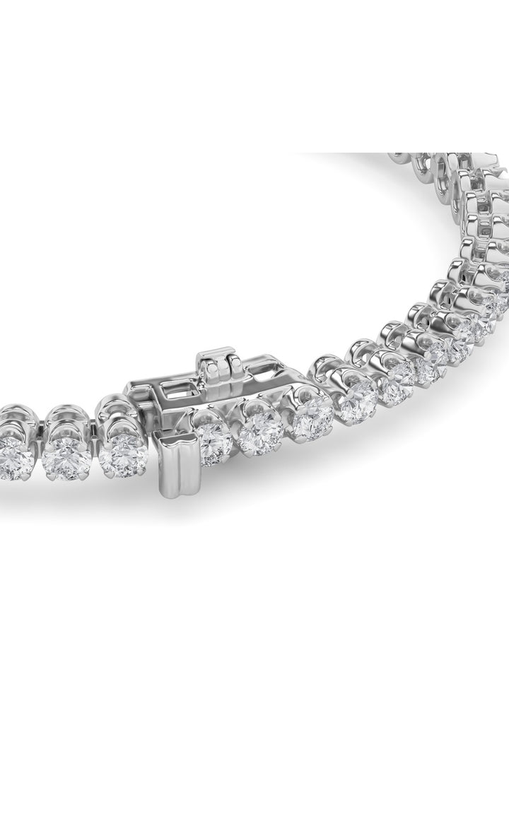 5CTW Round Shaped Lab Grown Diamond (F/VS) Graduating Tennis Bracelet in 14K Gold