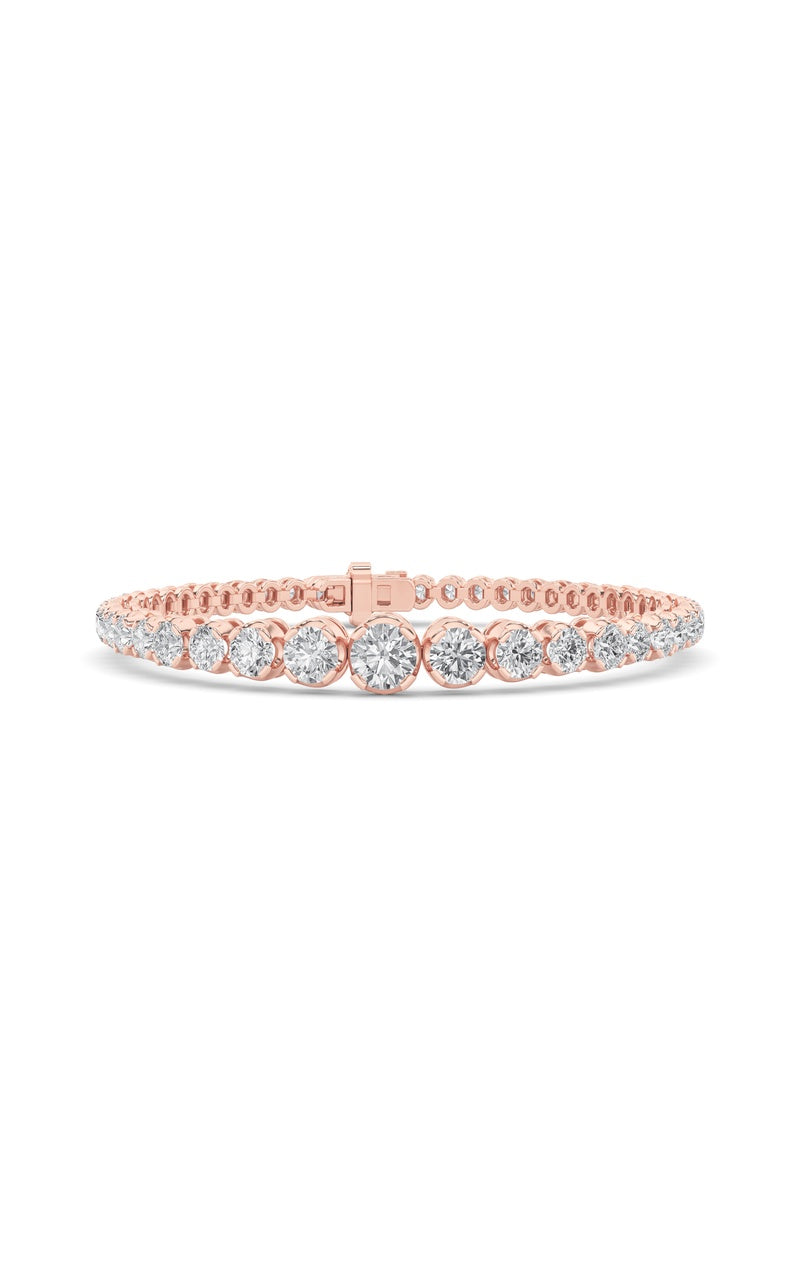 5Cttw Round Shaped Lab Grown Diamond (F/VS) Graduating Tennis Bracelet in 14K Gold