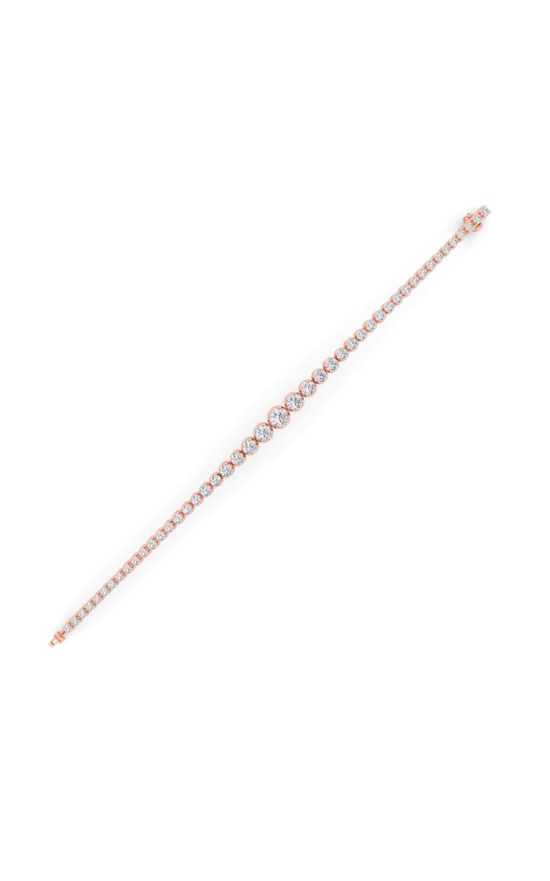 5CTW Round Shaped Lab Grown Diamond (F/VS) Graduating Tennis Bracelet in 14K Gold