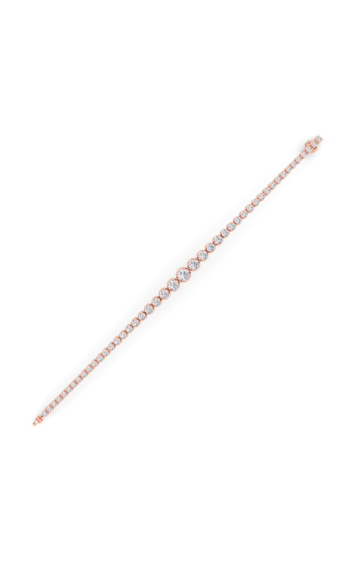 5CTW Round Shaped Lab Grown Diamond (F/VS) Graduating Tennis Bracelet in 14K Gold