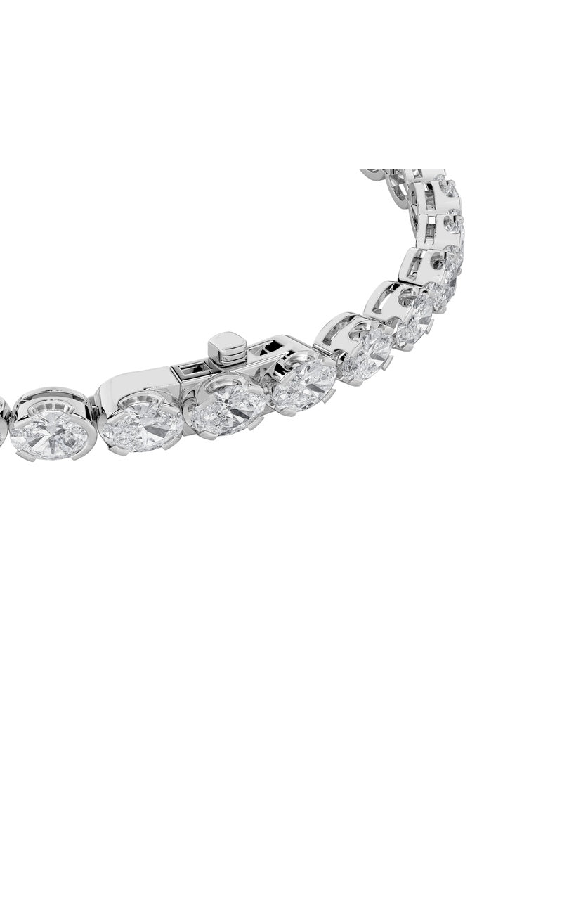 5.5Cttw Oval Shaped Lab Grown Diamond (F/VS) Tennis Bracelet in 14K Gold
