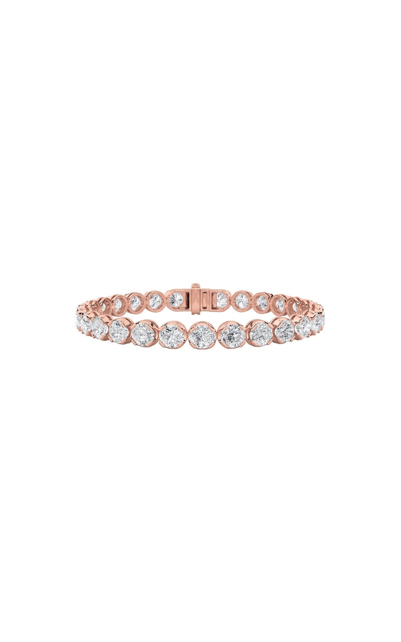 7Cttw Round Shaped Lab Grown Diamond (F/VS)  Bracelet in 14K Gold