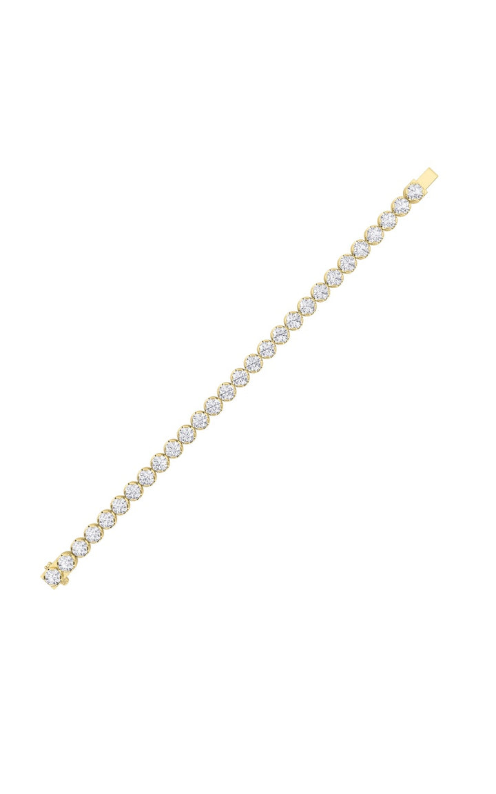 9CTW Round Shaped Lab Grown Diamond (F/VS)  Bracelet in 14K Gold