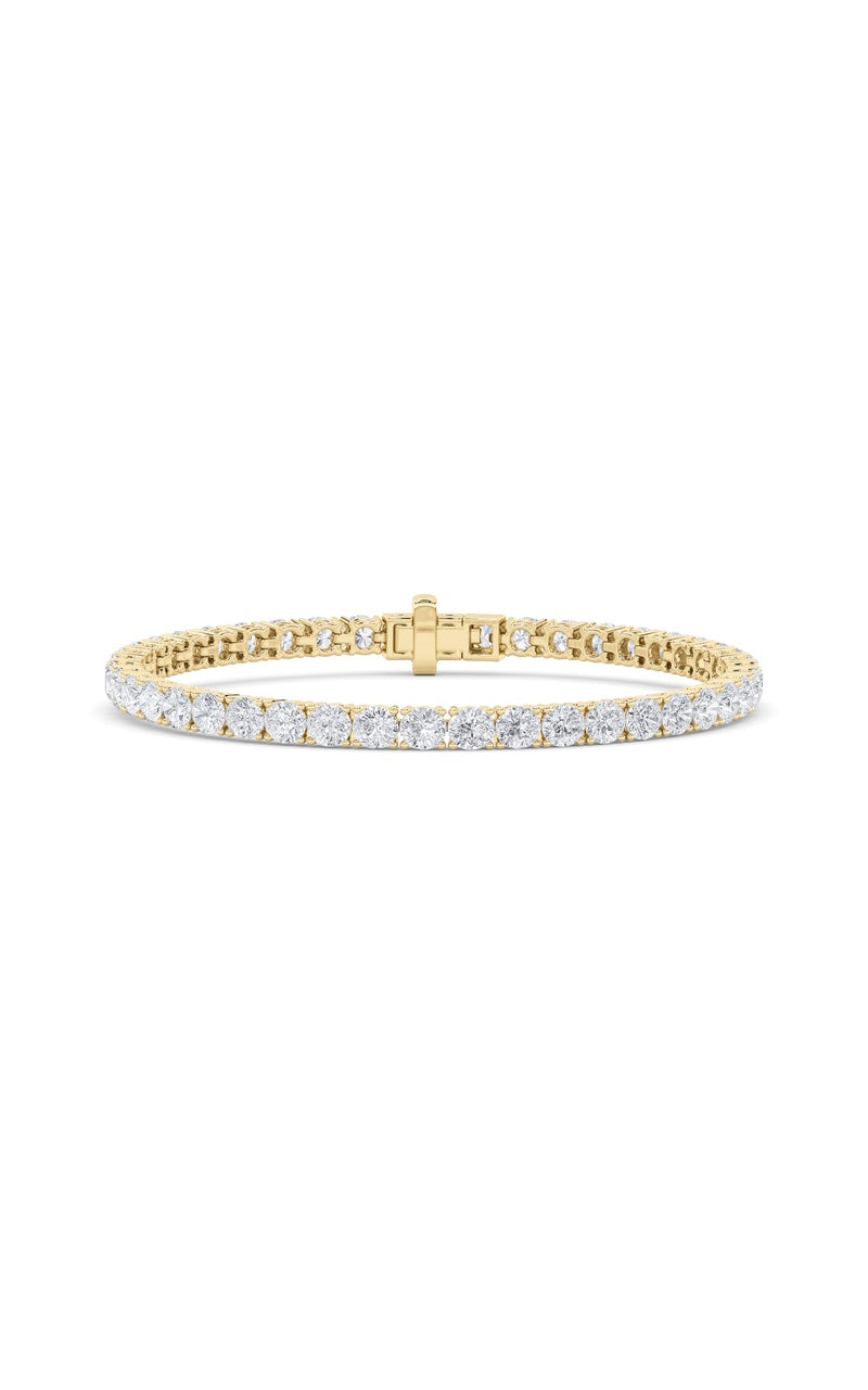 9Cttw Round Shaped Lab Grown Diamond (F/VS) TennisBracelet in 14K Gold