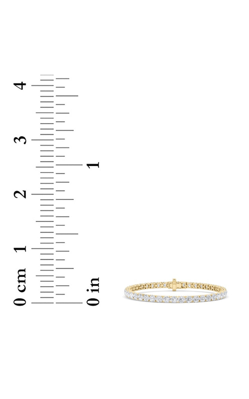 9CTW Round Shaped Lab Grown Diamond (F/VS) Tennis Bracelet in 14K Gold