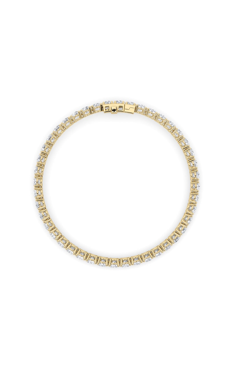 9.5Cttw Round Shaped Lab Grown Diamond (F/VS) Bracelet in 14K Gold
