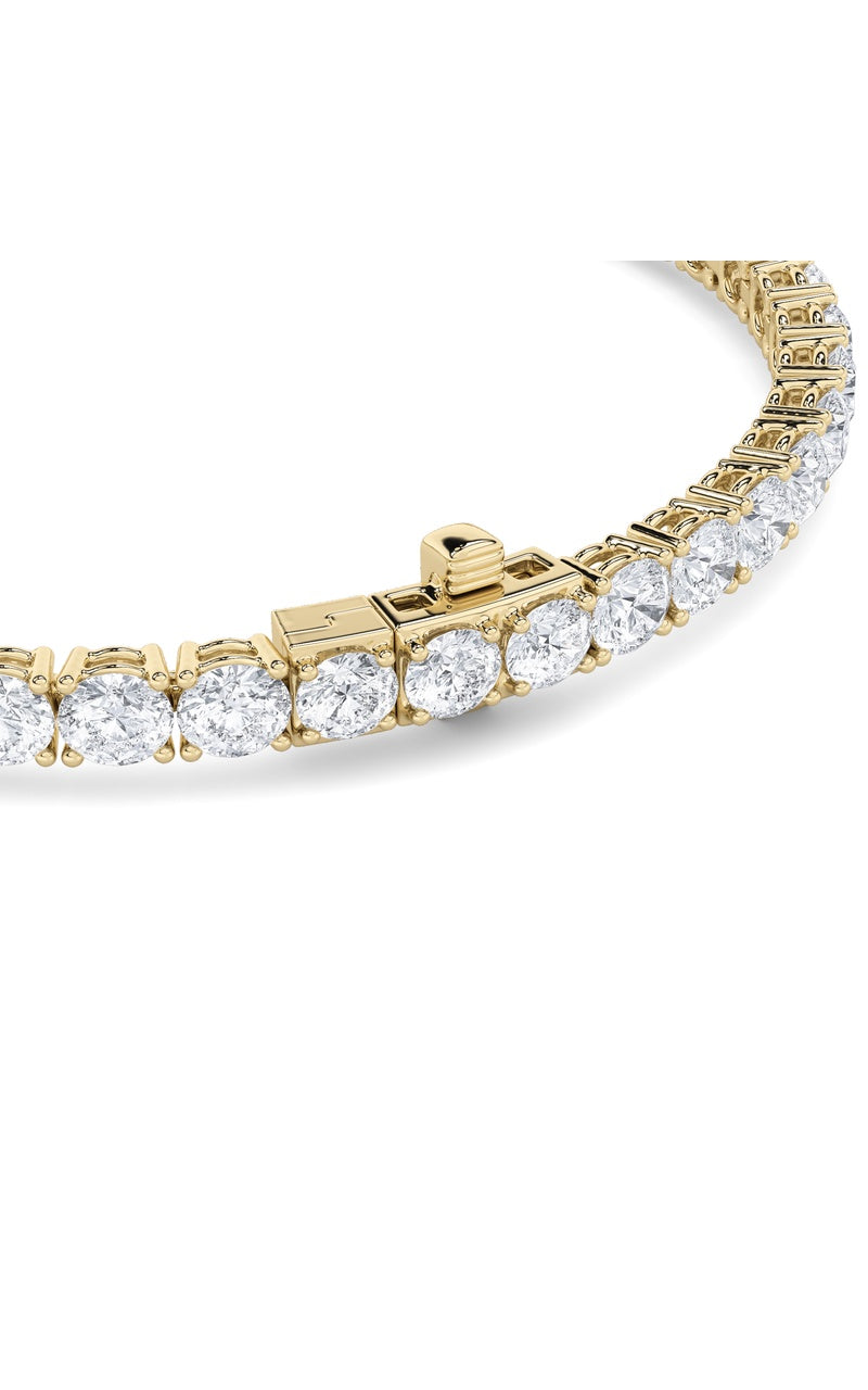 9.5Cttw Round Shaped Lab Grown Diamond (F/VS) Bracelet in 14K Gold