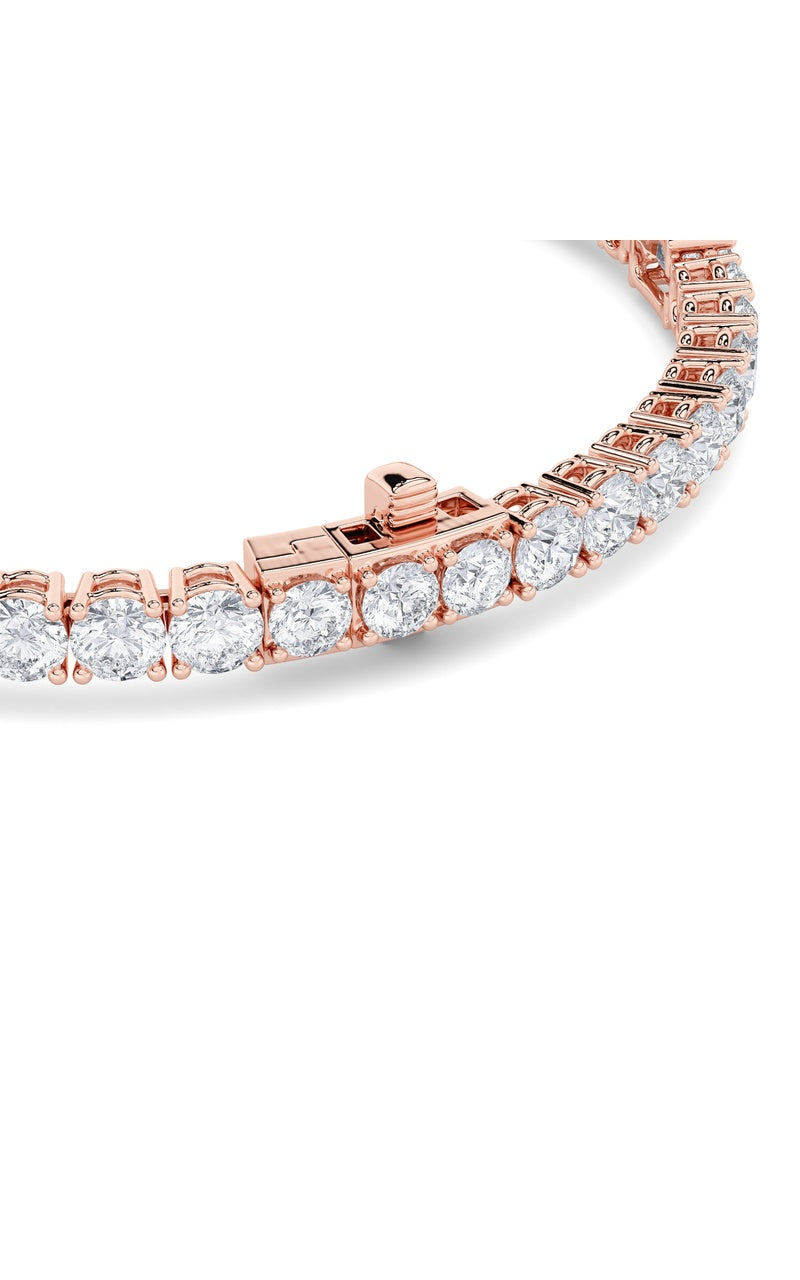 10CTW Emerald Shaped Lab Grown Diamond (F/VS) East West Station Bracelet in 14K Gold