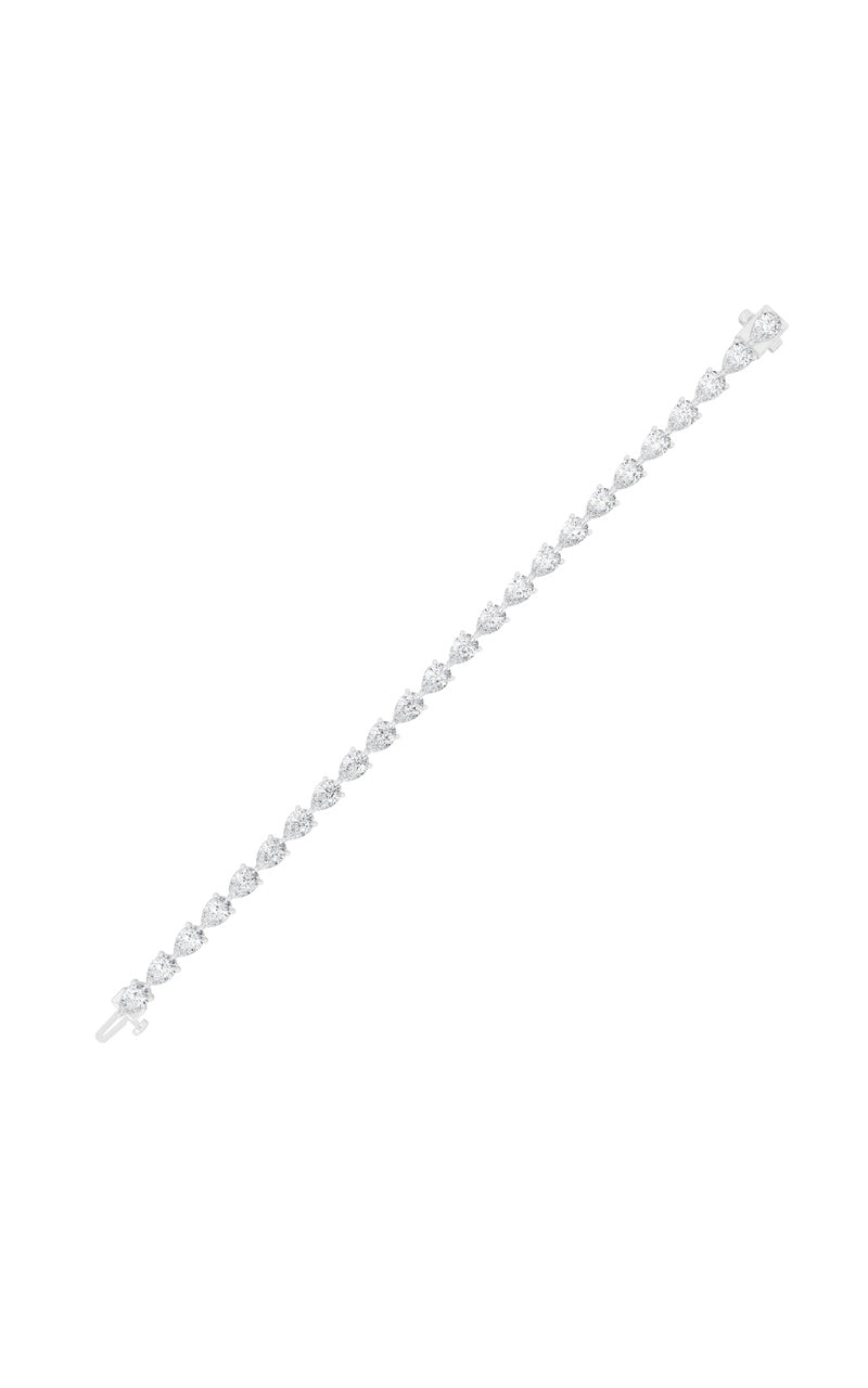 8.5CTW Pear Shaped Lab Grown Diamond (F/VS) Fancy Line Bracelet in 14K Gold