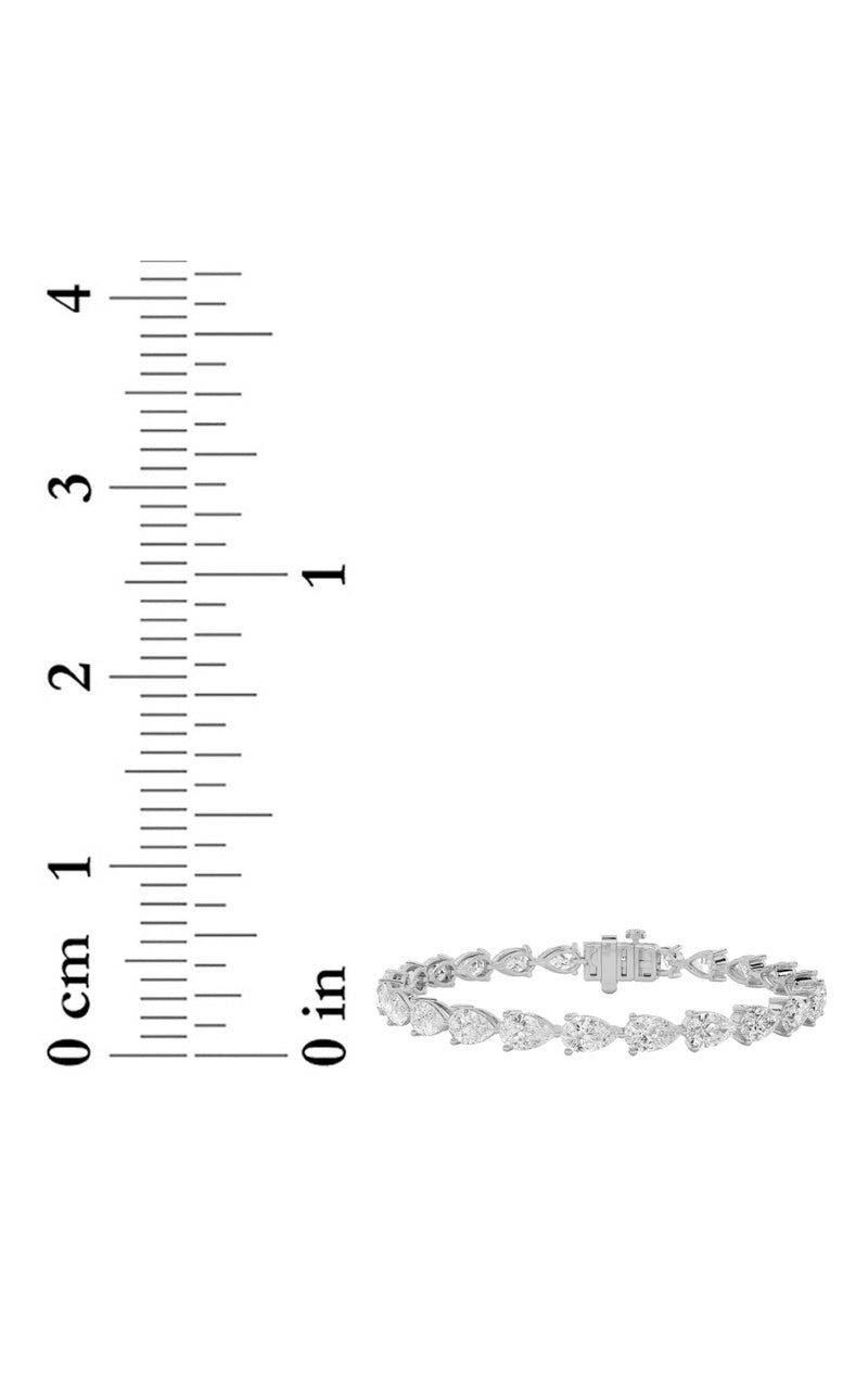 8.5CTW Pear Shaped Lab Grown Diamond (F/VS) Fancy Line Bracelet in 14K Gold