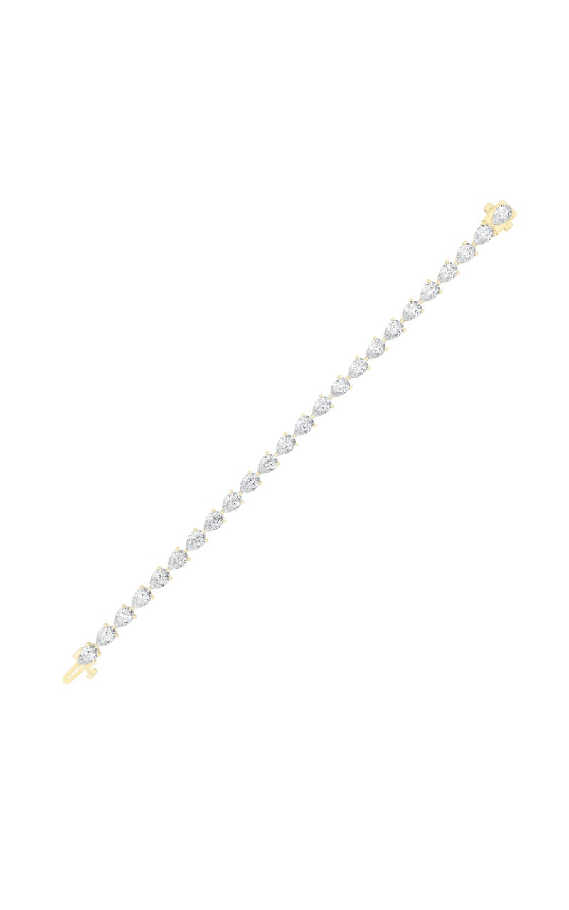 8.5CTW Pear Shaped Lab Grown Diamond (F/VS) Fancy Line Bracelet in 14K Gold