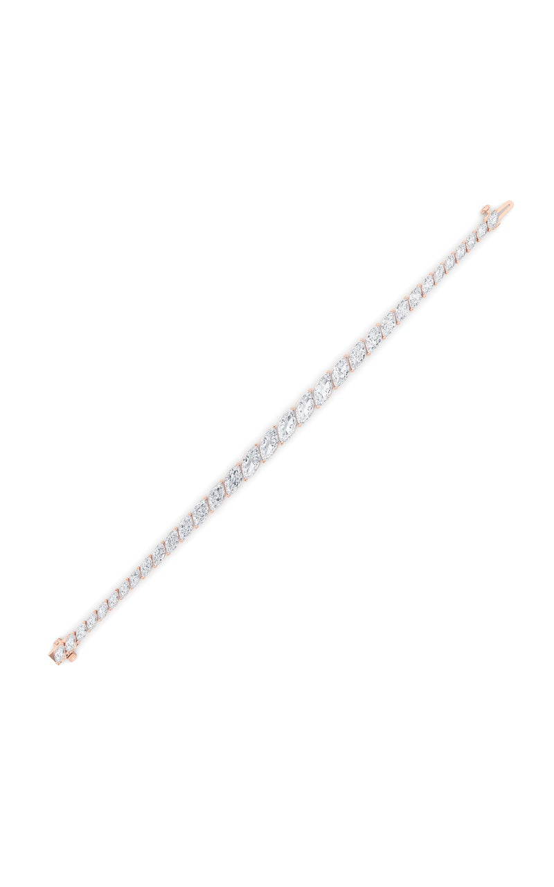 13.5Cttw Marquise Shaped Lab Grown Diamond (F/VS)Bracelet in 14K Gold