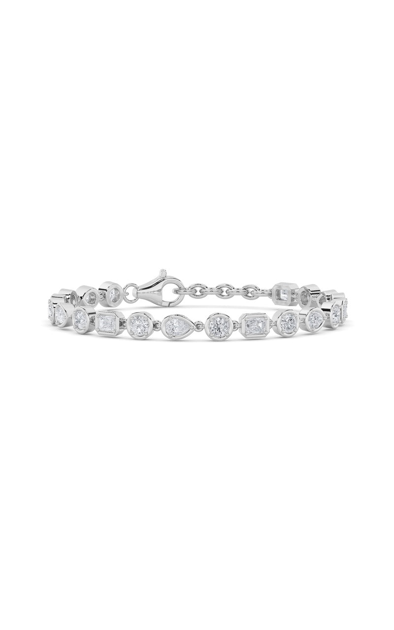 4Cttw Mix Shaped Lab Grown Diamond (G/VS) Braceletin 14K Gold