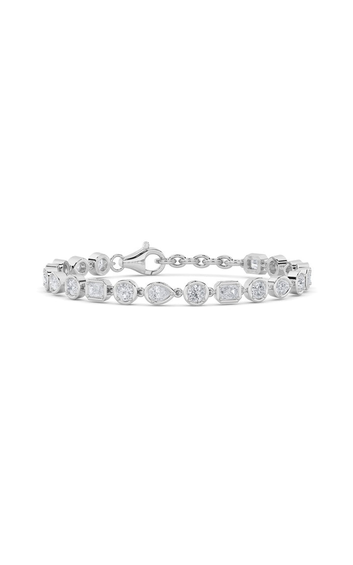 4Cttw Mix Shaped Lab Grown Diamond (G/VS) Braceletin 14K Gold