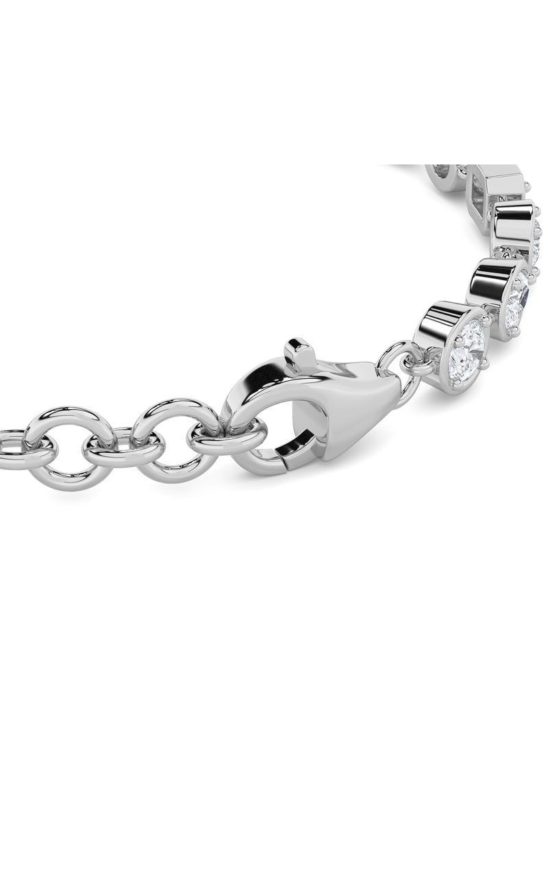 4CTW Mix Shaped Lab Grown Diamond (G/VS) Bracelet in 14K Gold, 14K White Gold