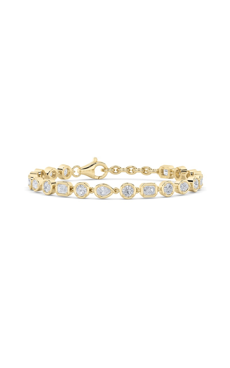 4Cttw Mix Shaped Lab Grown Diamond (G/VS) Braceletin 14K Gold