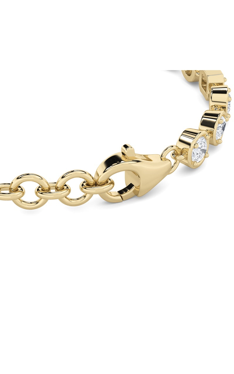 4Cttw Mix Shaped Lab Grown Diamond (G/VS) Braceletin 14K Gold