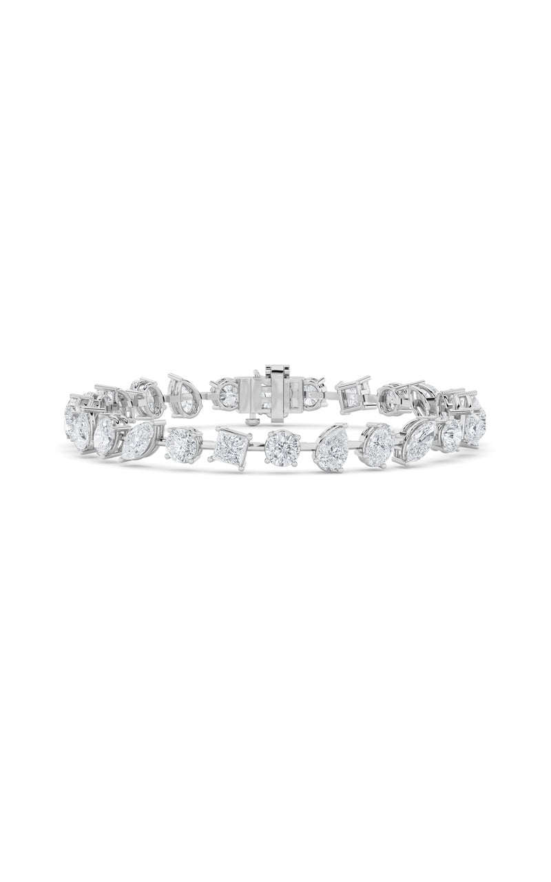 10.25Cttw Mix Shaped Lab Grown Diamond (F/VS) Bracelet in 14K Gold
