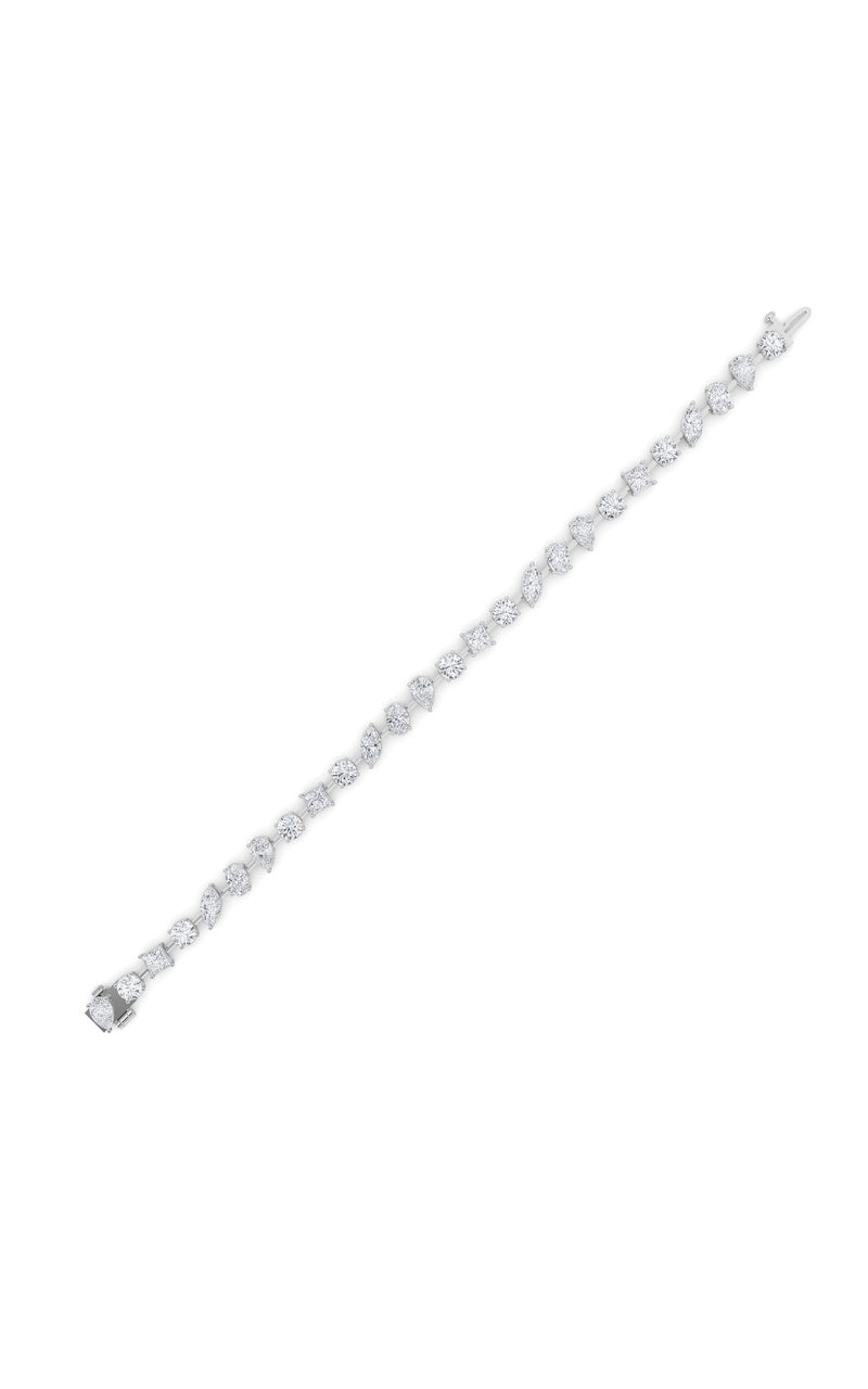 10.25Cttw Mix Shaped Lab Grown Diamond (F/VS) Bracelet in 14K Gold