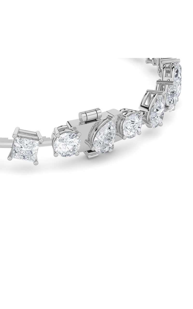 10.25CTW Mix Shaped Lab Grown Diamond (F/VS) Bracelet in 14K Gold