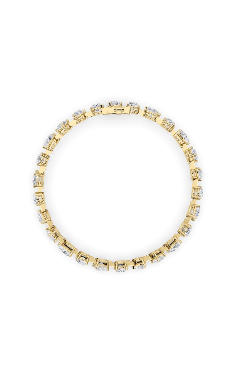 10.25CTW Mix Shaped Lab Grown Diamond (F/VS) Bracelet in 14K Gold