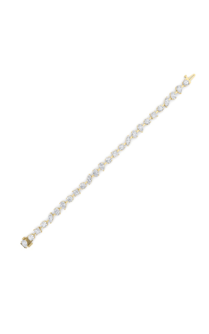 10.25CTW Mix Shaped Lab Grown Diamond (F/VS) Bracelet in 14K Gold