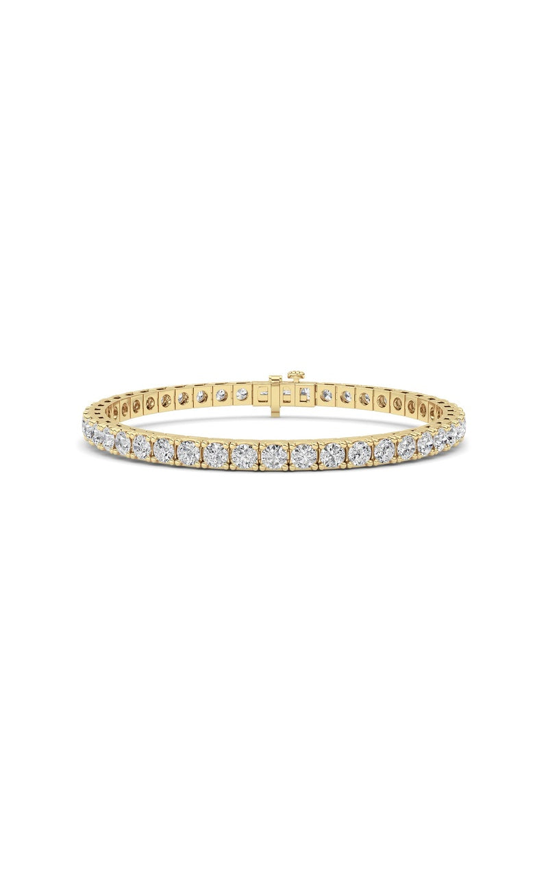 10Cttw Round Shaped Lab Grown Diamond (F/VS) Bracelet in 14K Gold