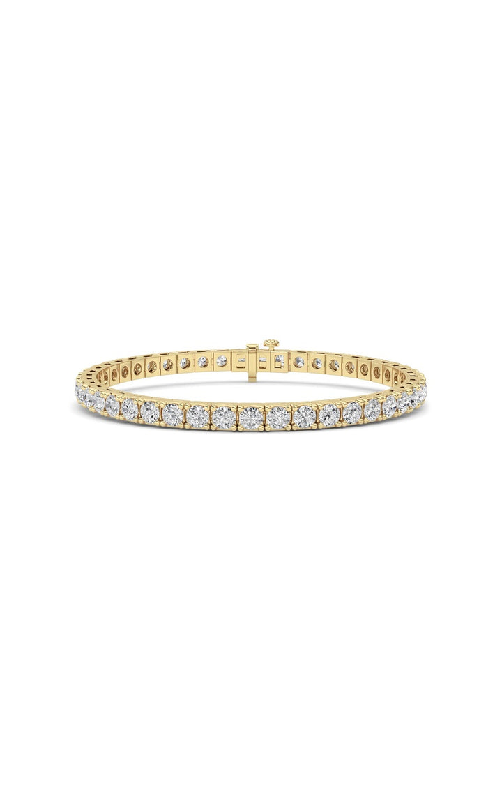 10Cttw Round Shaped Lab Grown Diamond (F/VS) Bracelet in 14K Gold