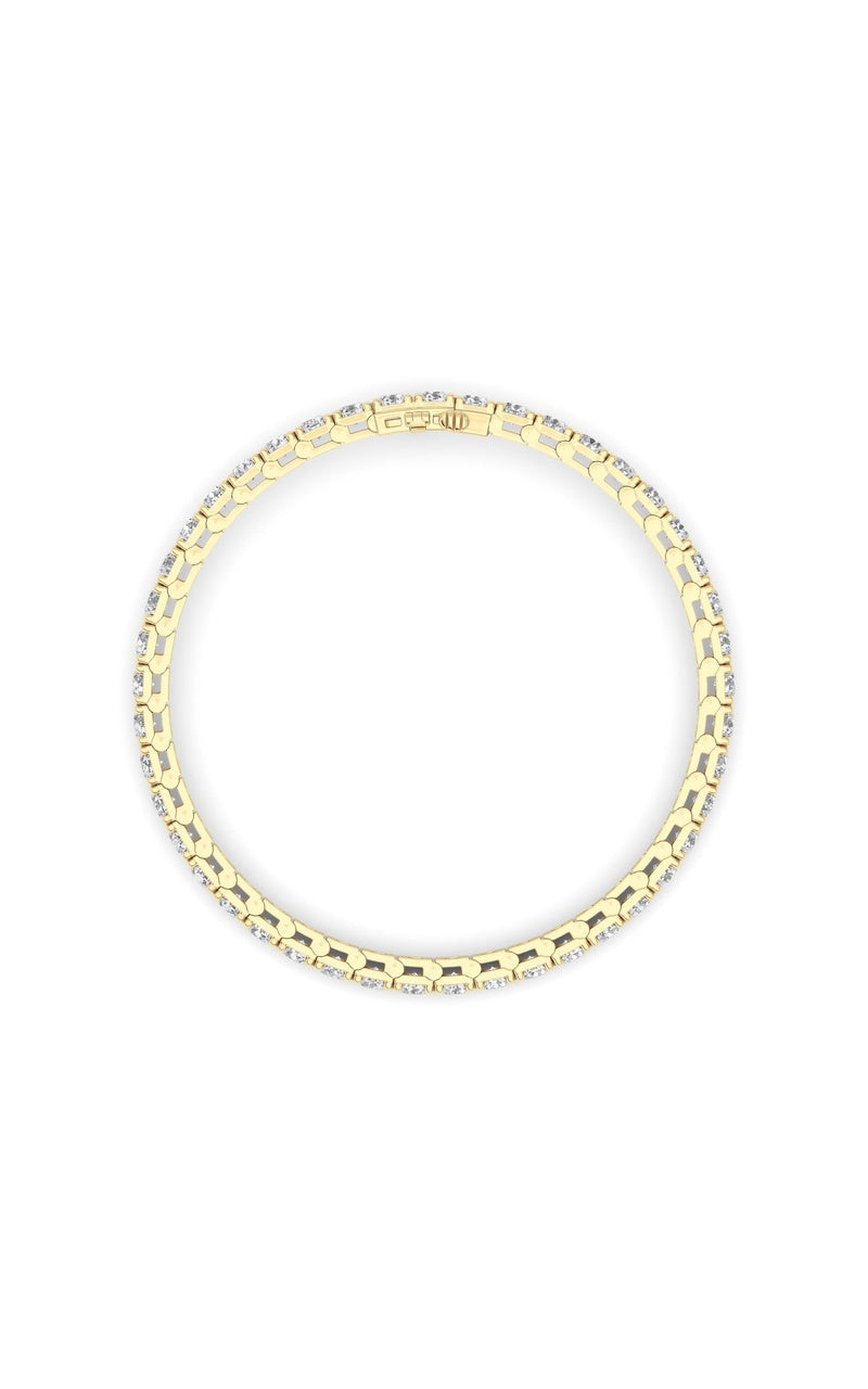 10Cttw Round Shaped Lab Grown Diamond (F/VS) Bracelet in 14K Gold