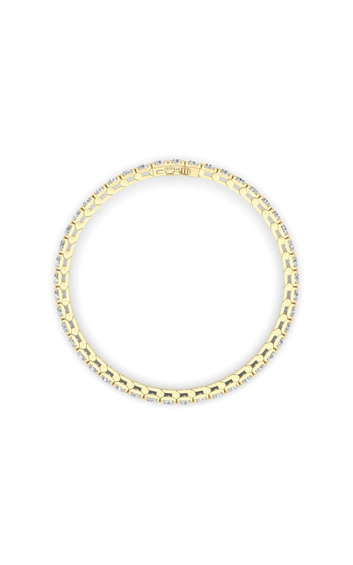10CTW Round Shaped Lab Grown Diamond (F/VS) Bracelet in 14K Gold