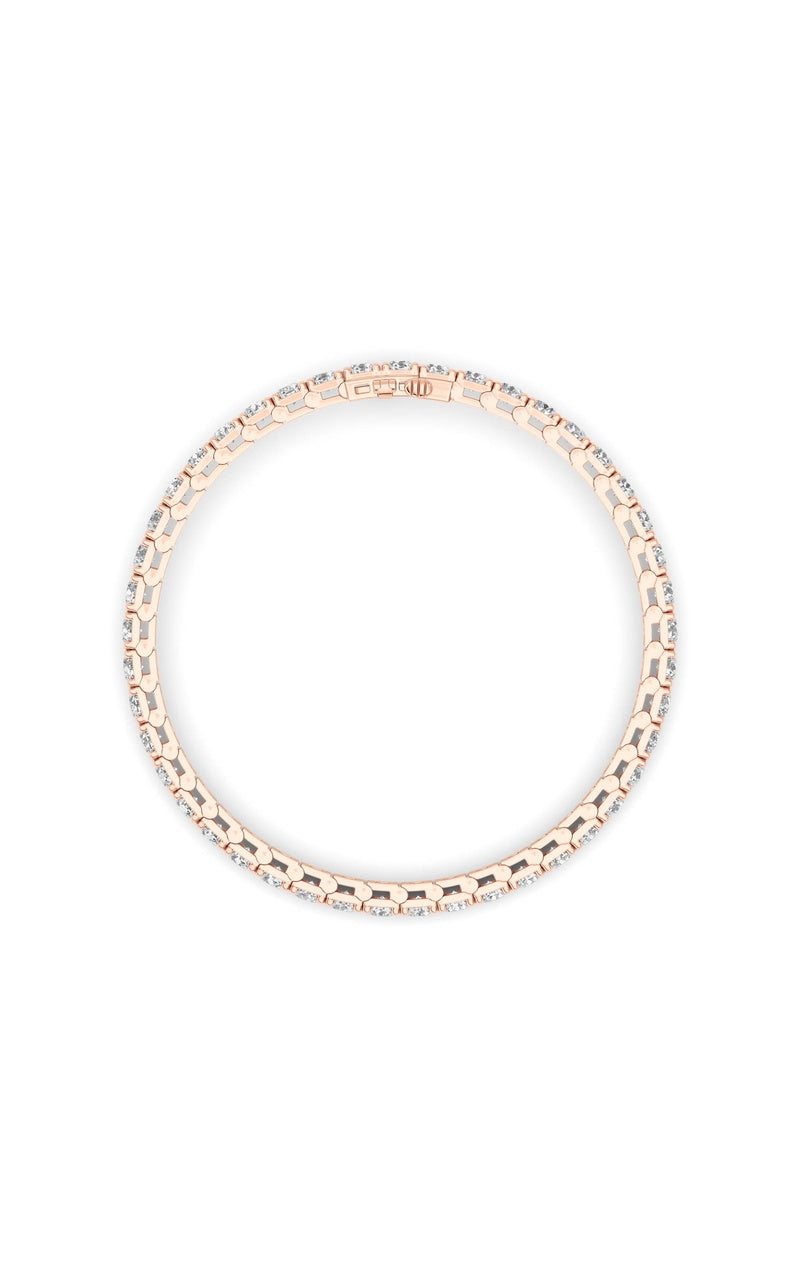10Cttw Round Shaped Lab Grown Diamond (F/VS) Bracelet in 14K Gold