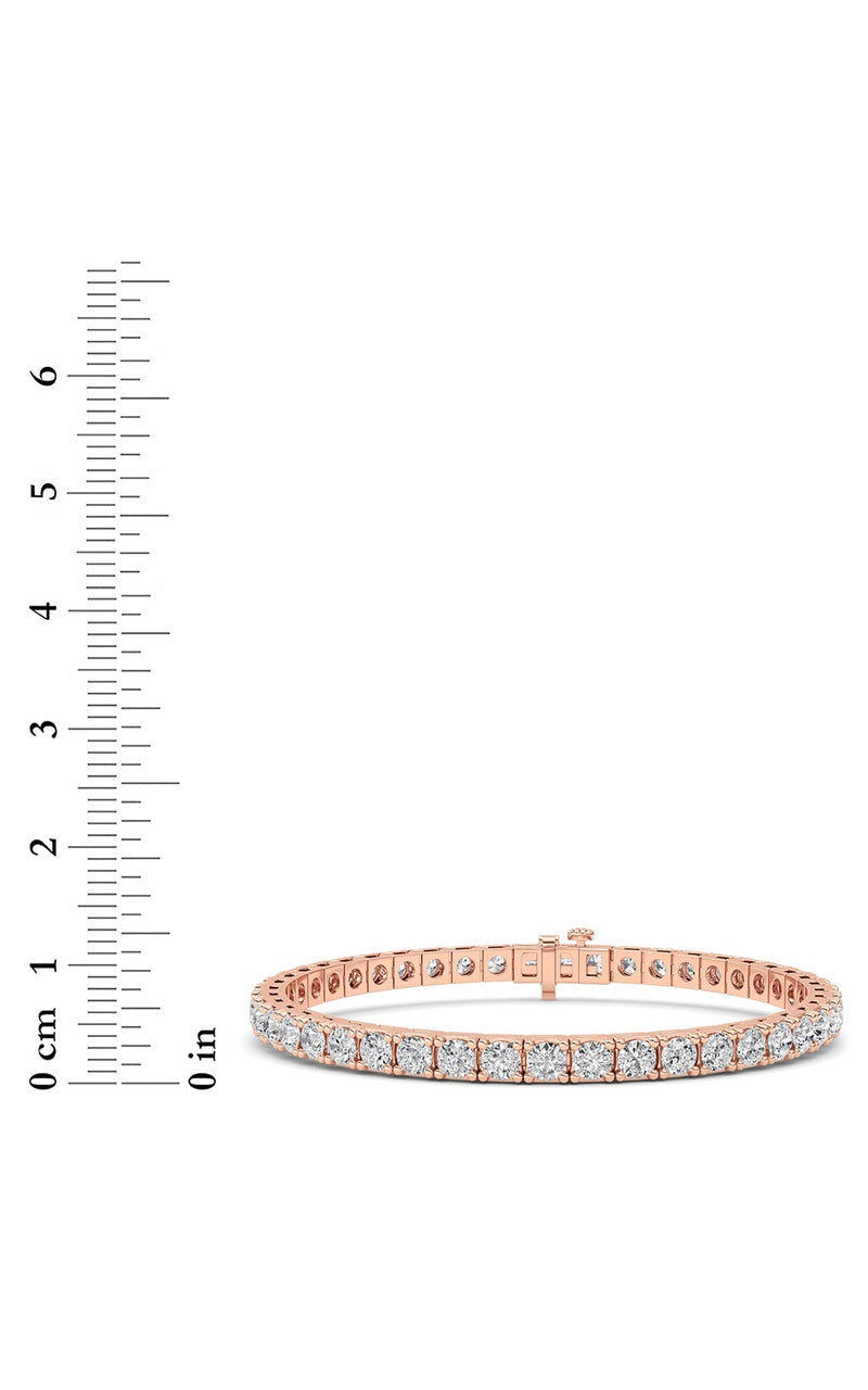 10Cttw Round Shaped Lab Grown Diamond (F/VS) Bracelet in 14K Gold