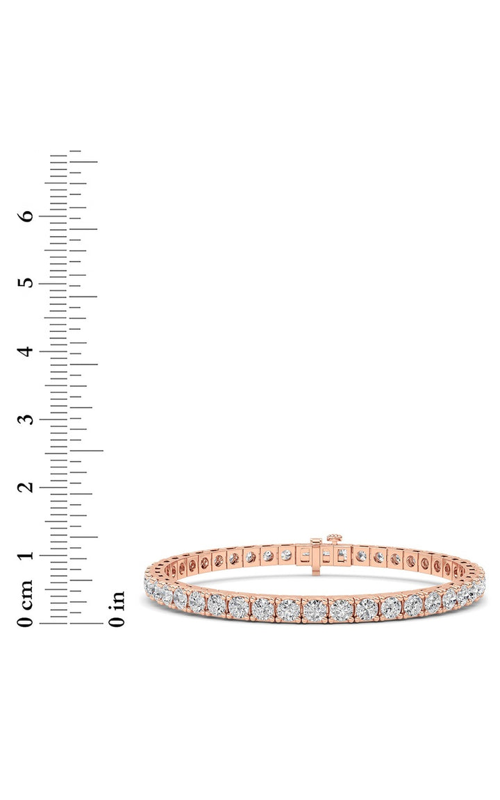 10Cttw Round Shaped Lab Grown Diamond (F/VS) Bracelet in 14K Gold
