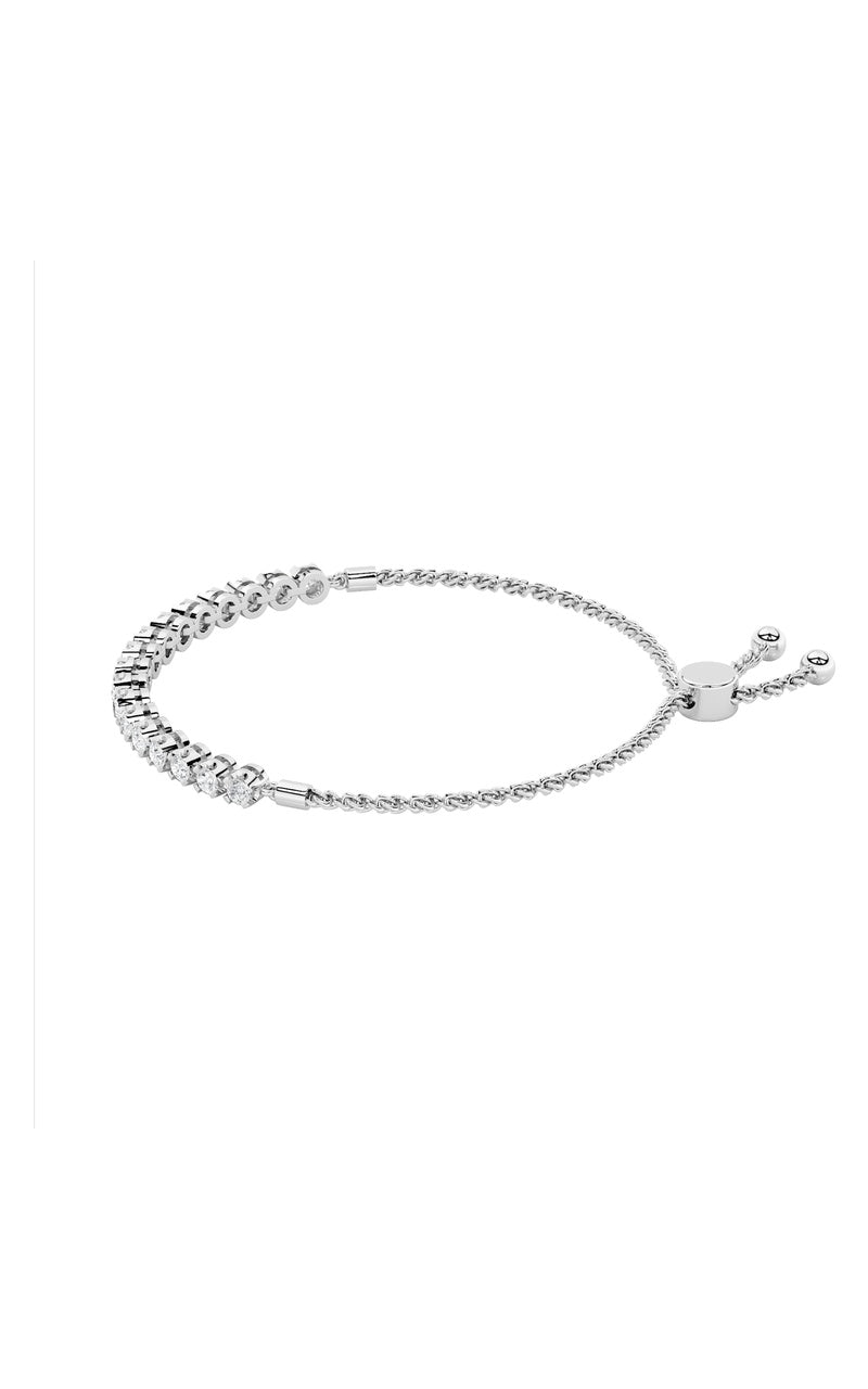 1CTW Round Shaped Lab Grown Diamond (F/VS) Bolo Bracelet in 14K Gold