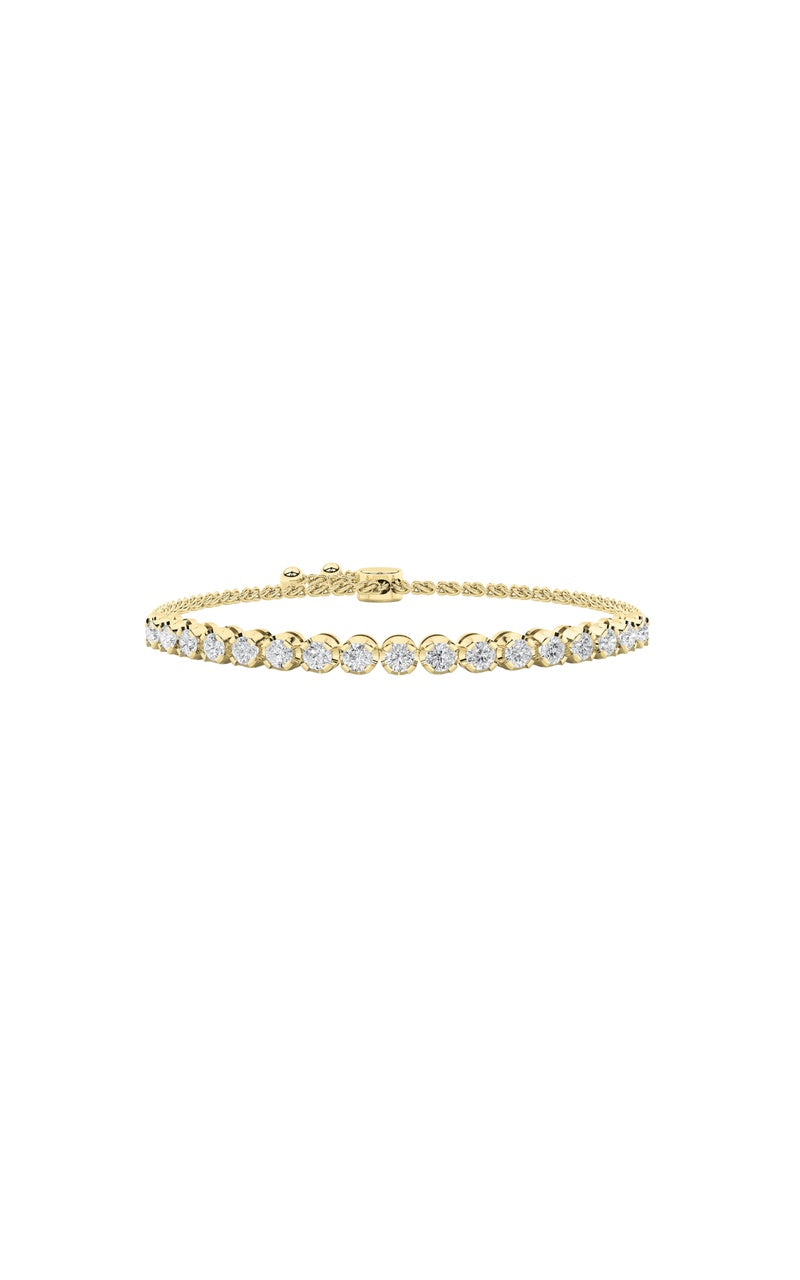 2CTW Round Shaped Lab Grown Diamond (F/VS) Bolo Bracelet in 14K Gold