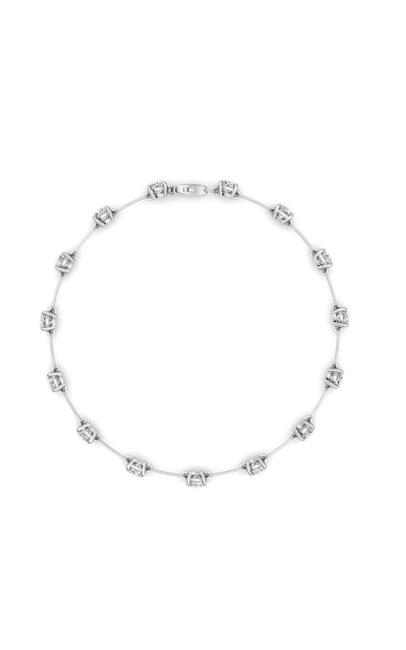 3Cttw Round Shaped Lab Grown Diamond (F/VS) Station Bracelet in 14K Gold
