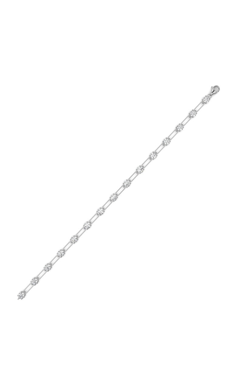 3CTW Round Shaped Lab Grown Diamond (F/VS) Station Bracelet in 14K Gold