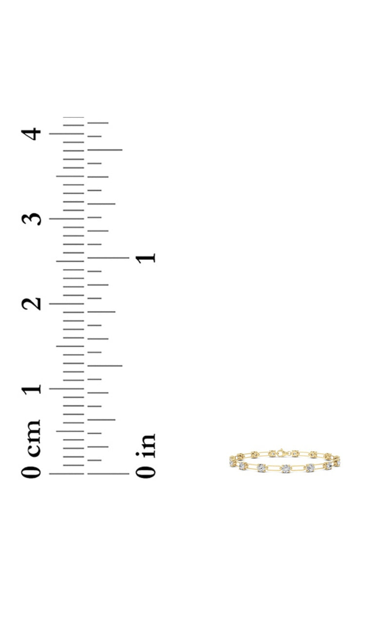 3CTW Round Shaped Lab Grown Diamond (F/VS) Station Bracelet in 14K Gold