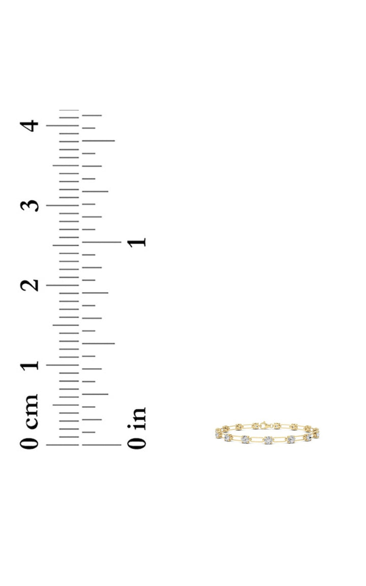 3CTW Round Shaped Lab Grown Diamond (F/VS) Station Bracelet in 14K Gold