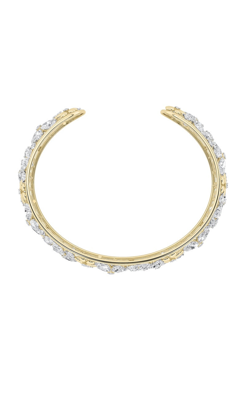 23.5Cttw Mix Shaped Lab Grown Diamond (F/VS) FancyFlower Bracelet in 14K Gold