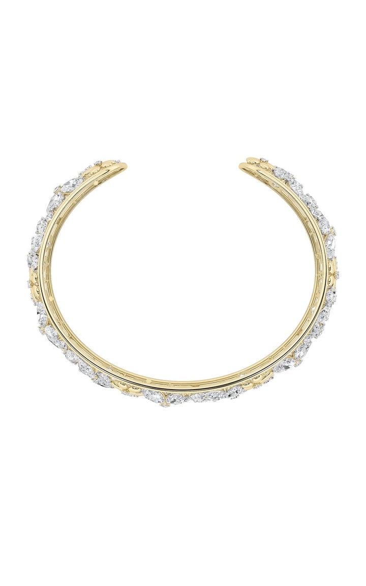23.5CTW Mix Shaped Lab Grown Diamond (F/VS) Fancy Flower Bracelet in 14K Gold