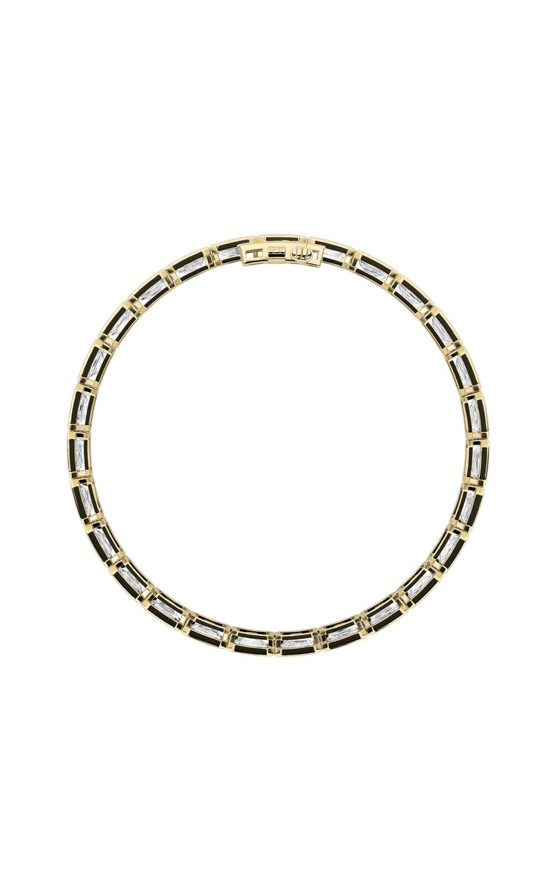 15Cttw Emerald Shaped Lab Grown Diamond (F/VS) East West Bezel Set Bracelet in 14K Gold