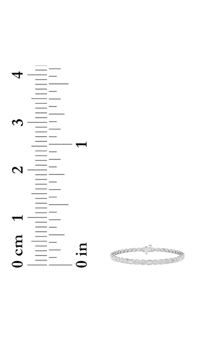 5Cttw Radiant Shaped Lab Grown Diamond (F/VS) EastWest Bezel Set Bracelet in 14K Gold