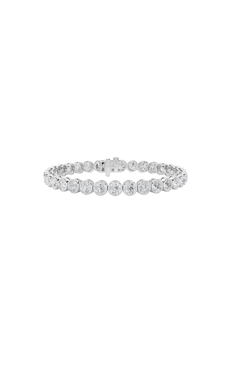 10CTW Round Shaped Lab Grown Diamond (F/VS) East West Bezel Set Bracelet in 14K Gold