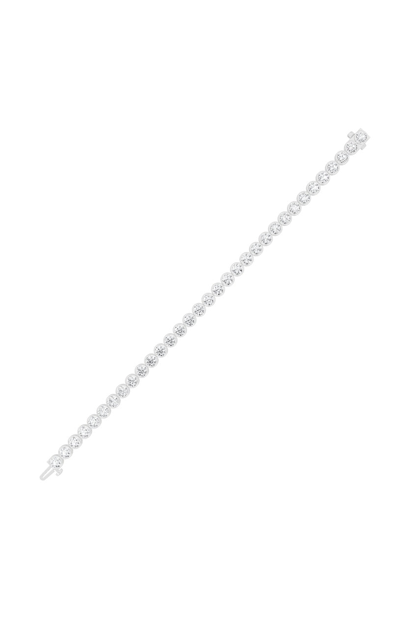 10CTW Round Shaped Lab Grown Diamond (F/VS) East West Bezel Set Bracelet in 14K Gold