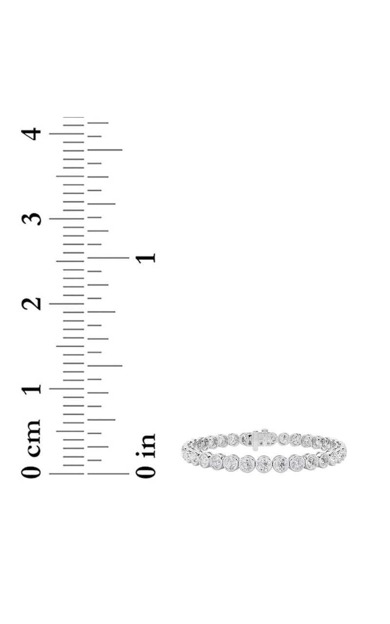 10CTW Round Shaped Lab Grown Diamond (F/VS) East West Bezel Set Bracelet in 14K Gold