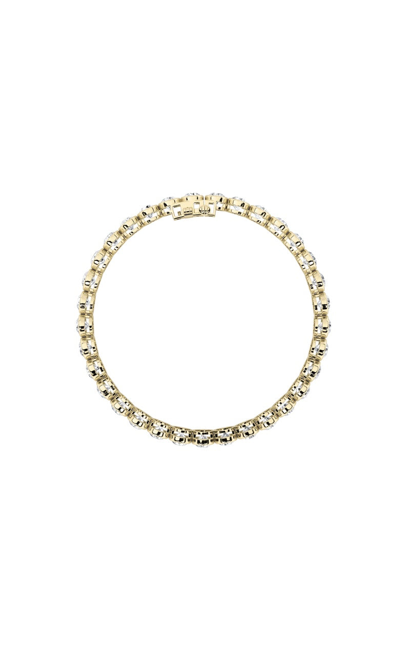 10Cttw Round Shaped Lab Grown Diamond (F/VS) EastWest Bezel Set Bracelet in 14K Gold