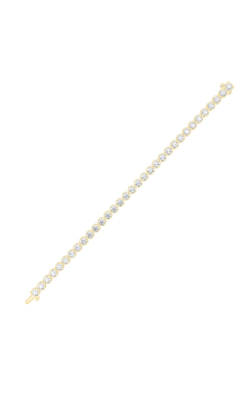 10Cttw Round Shaped Lab Grown Diamond (F/VS) EastWest Bezel Set Bracelet in 14K Gold